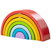 Bigjigs Toys Wooden Rainbow Stacking Toy - Small - Rainbow