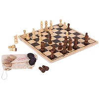 Bigjigs Toys Draughts and Chess Board Game Set