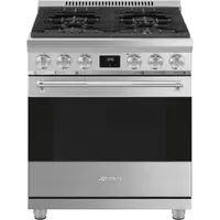 Smeg 30" 4.6 Cu. Ft. True Convection Freestanding Gas Range (SPR30UGGX) - Stainless Steel