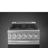 Smeg 24" 2.8 Cu. Ft. True Convection Freestanding Gas Range (SPR24UGGX) - Stainless Steel