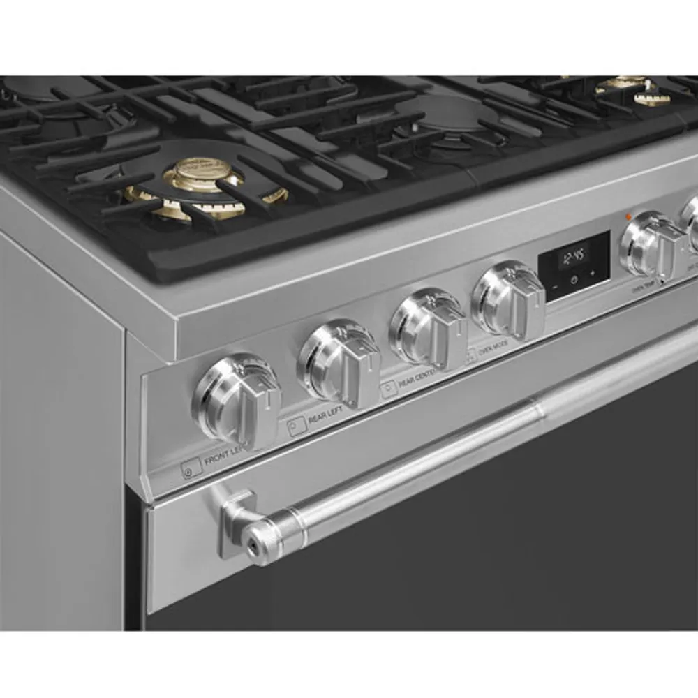 Smeg 36" 4.5 Cu. Ft. True Convection 6-Burner Freestanding Gas Range (SPR36UGGX) - Stainless Steel