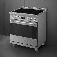 Smeg 30" 4.6 Cu. Ft. True Convection Freestanding Induction Range (SPR30UIMX) - Stainless Steel