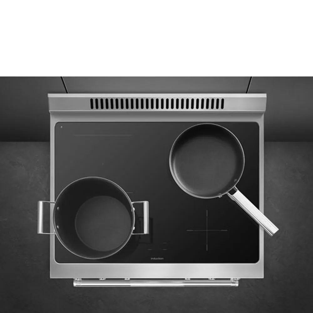 Smeg 30" 4.6 Cu. Ft. True Convection Freestanding Induction Range (SPR30UIMX) - Stainless Steel