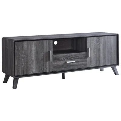Brassex 60" Solid Wood TV Stand with 2 Cabinets
