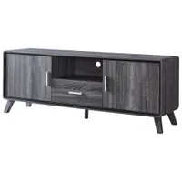 Brassex 60" Solid Wood TV Stand with 2 Cabinets