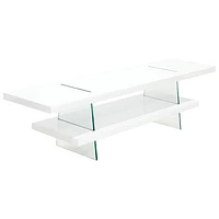 Brassex 3019 59" Solid Wood TV Stand - White