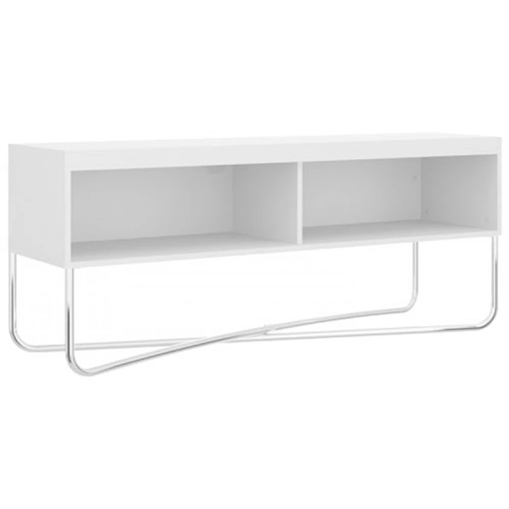 Brassex 149 53" Solid Wood/Metal TV Stand - White