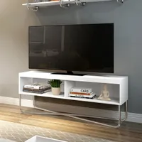 Brassex 149 53" Solid Wood/Metal TV Stand - White