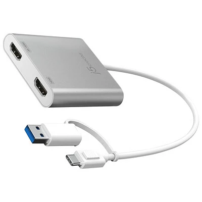 Adaptateur USB-A/USB-C à deux ports HDMI de j5create (JCA365)