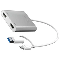 j5create USB-A/USB-C to Dual HDMI Adapter (JCA365)