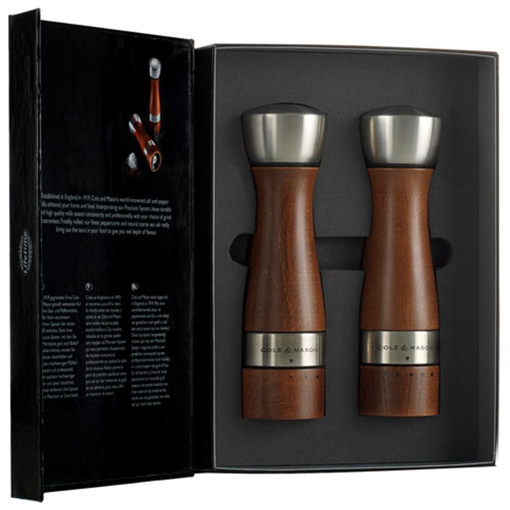 Cole & Mason Oldbury Salt & Pepper Mill Set - Beech Wood/Stainless Steel