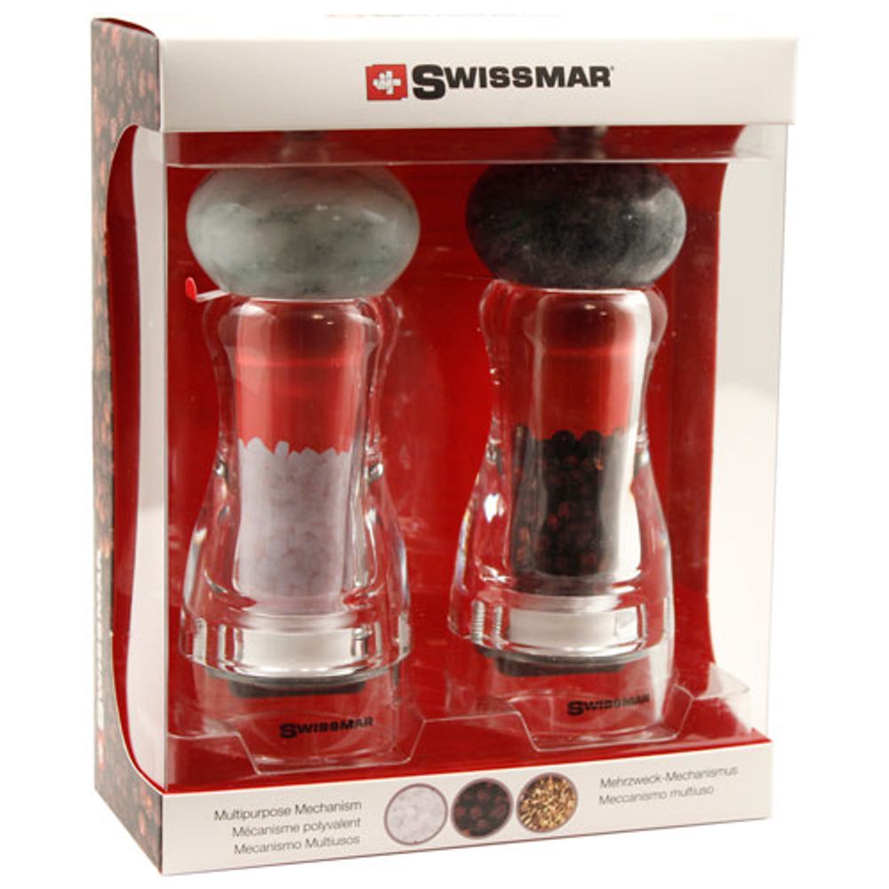 Swissmar Andrea Salt & Pepper Mill Set - Acrylic/Granite