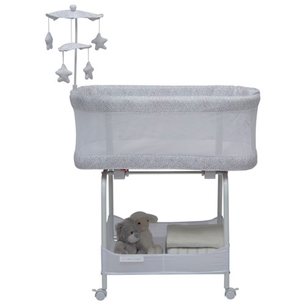 Delta Children Sweet Breeze Bassinet with Airflow Mesh - White/Grey