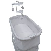 Delta Children Sweet Breeze Bassinet with Airflow Mesh - White/Grey