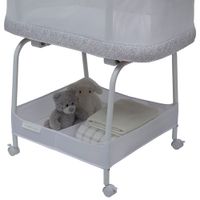 Delta Children Sweet Breeze Bassinet with Airflow Mesh - White/Grey