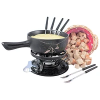 Swissmar Gruyere 9-Piece Ceramic Fondue Set (F66901) - Black