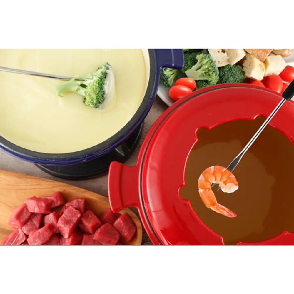 Swissmar 9-Piece Heidi Ceramic Fondue Set