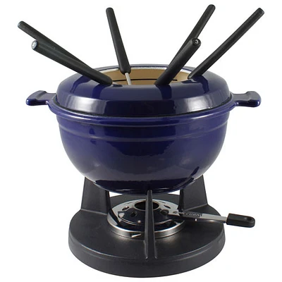 Swissmar Lucerne 10-Piece Cast Iron Fondue Set (F66541) - Indigo Blue