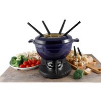 Swissmar Lucerne 10-Piece Cast Iron Fondue Set (F66541) - Indigo Blue