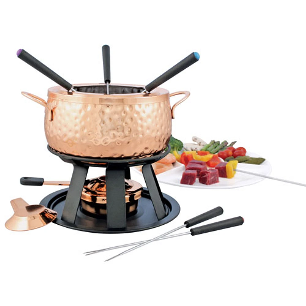 Swissmar Biel 11-Piece Stainless Steel Fondue Set (F66915) - Copper