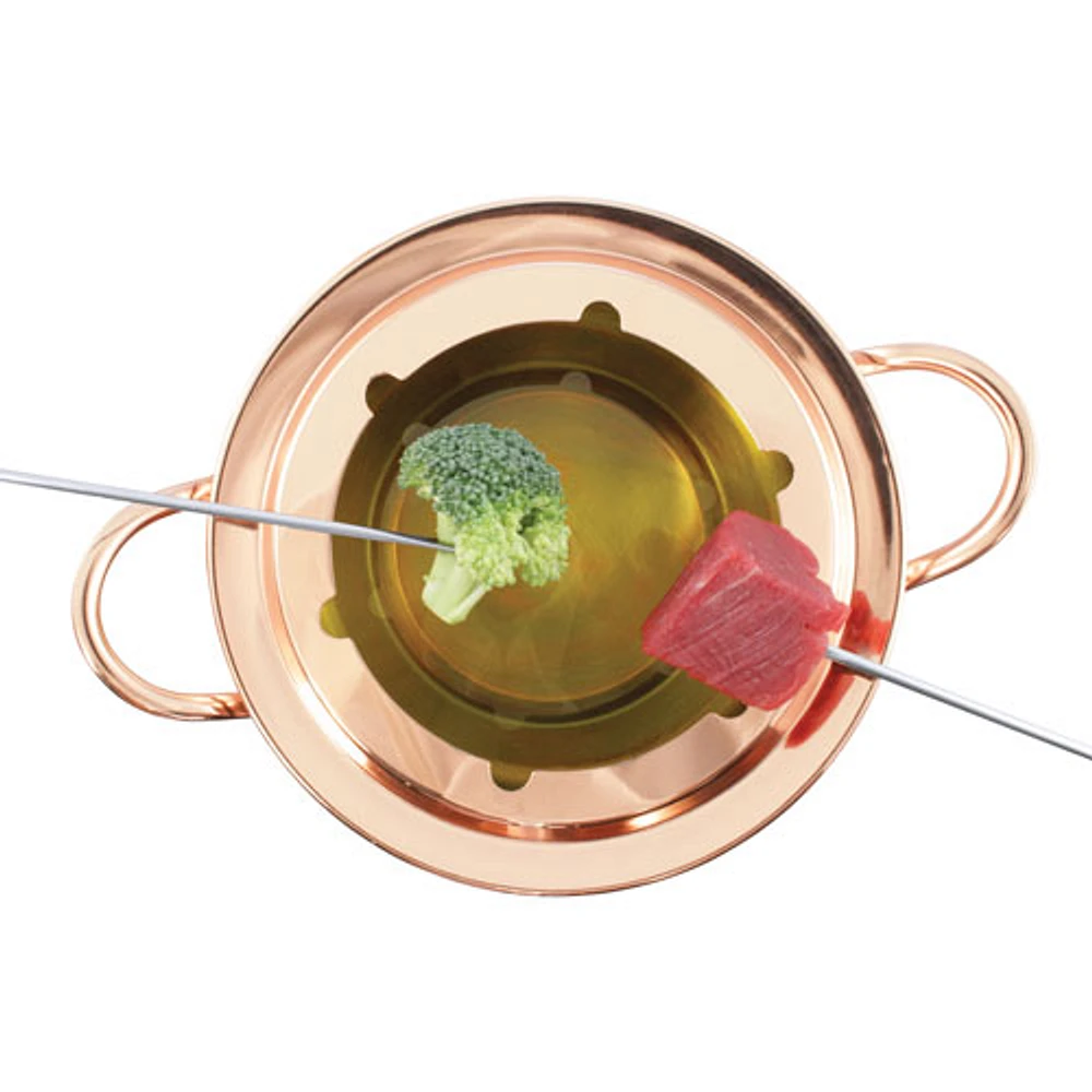 Service à fondue de 11 pièces en acier inoxydable Biel de Swissmar (F66915) - Cuivre