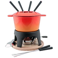 Swissmar Sierra 11-Piece Cast Iron Fondue Set (F66695) - Orange