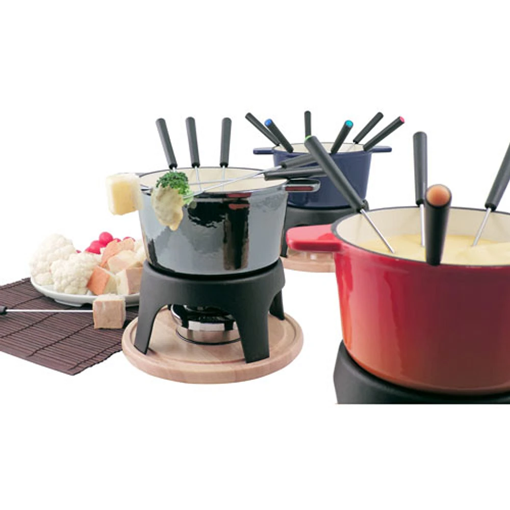 Swissmar Sierra 11-Piece Cast Iron Fondue Set (F66695) - Orange