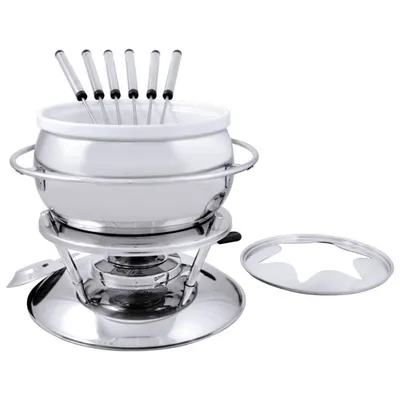 Swissmar Zuri 11-Piece Stainless Steel Fondue Set (F66919) - Silver