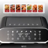 Friteuse à air chaud numérique à deux zones d'Ultima Cosa - 8 l/8,5 pte - Acier inoxydable noir - Exclusivité de Best Buy