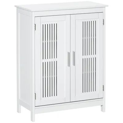 kleankin Bathroom Storage Cabinet with 3 Tier Shelf, Floor Free