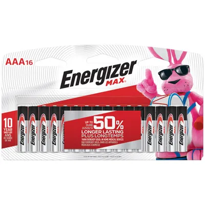 Energizer MAX Alkaline AAA Batteries - 16 Pack