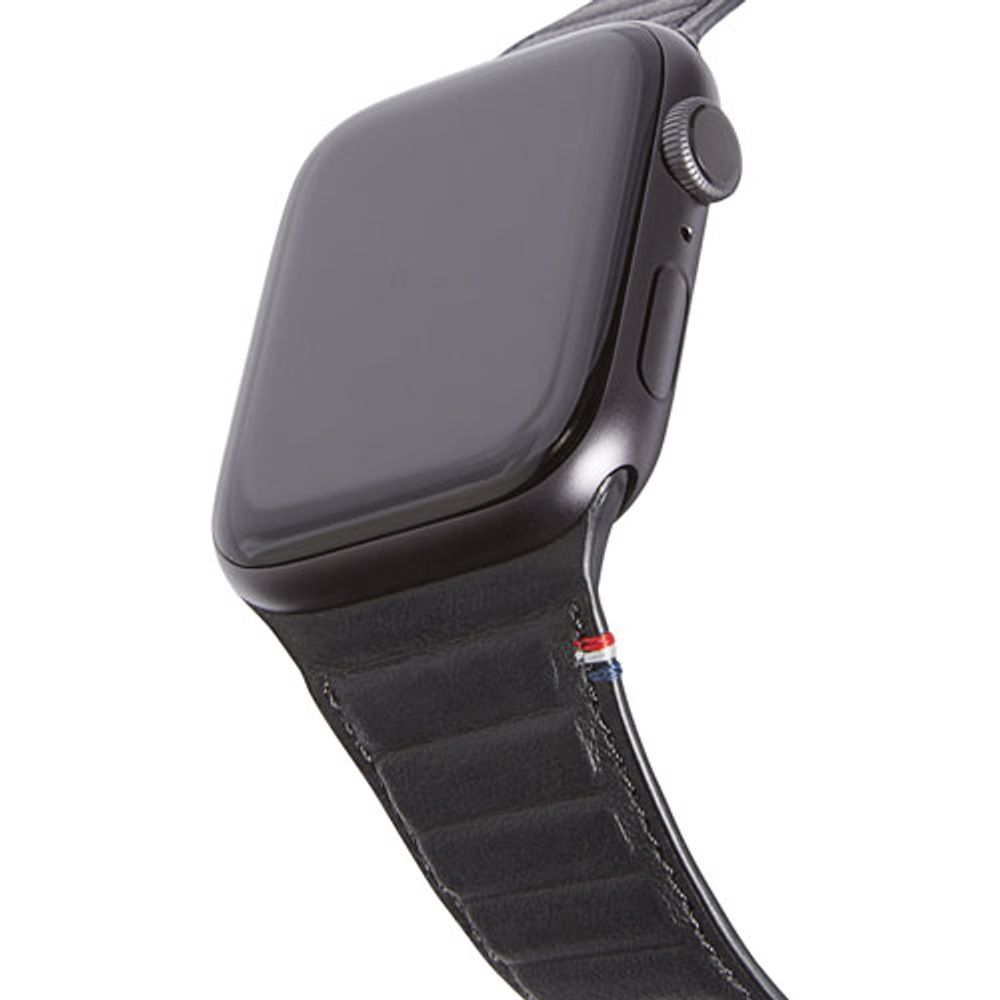 Decoded Leather Strap for Apple Watch 42mm/44mm/45mm - Black