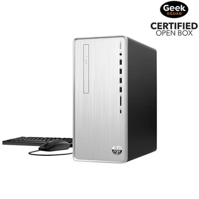 Open Box - HP Desktop PC - Natural Silver (AMD Ryzen 5 5600G/512GB SSD/12GB RAM/Windows 11)