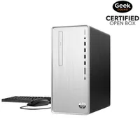 Open Box - HP Desktop PC - Natural Silver (AMD Ryzen 5 5600G/512GB SSD/12GB RAM/Windows 11)