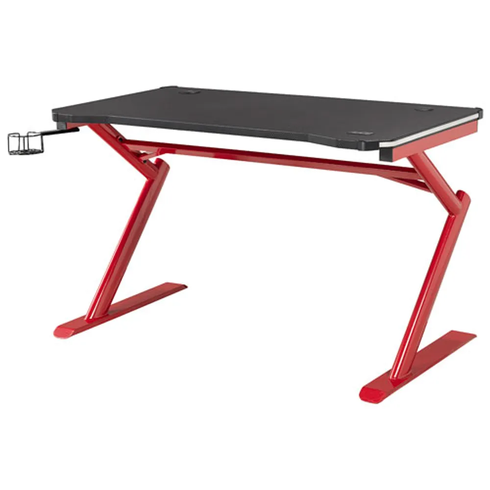 Brassex Luna 26.8"W Gaming Desk - Black/Red