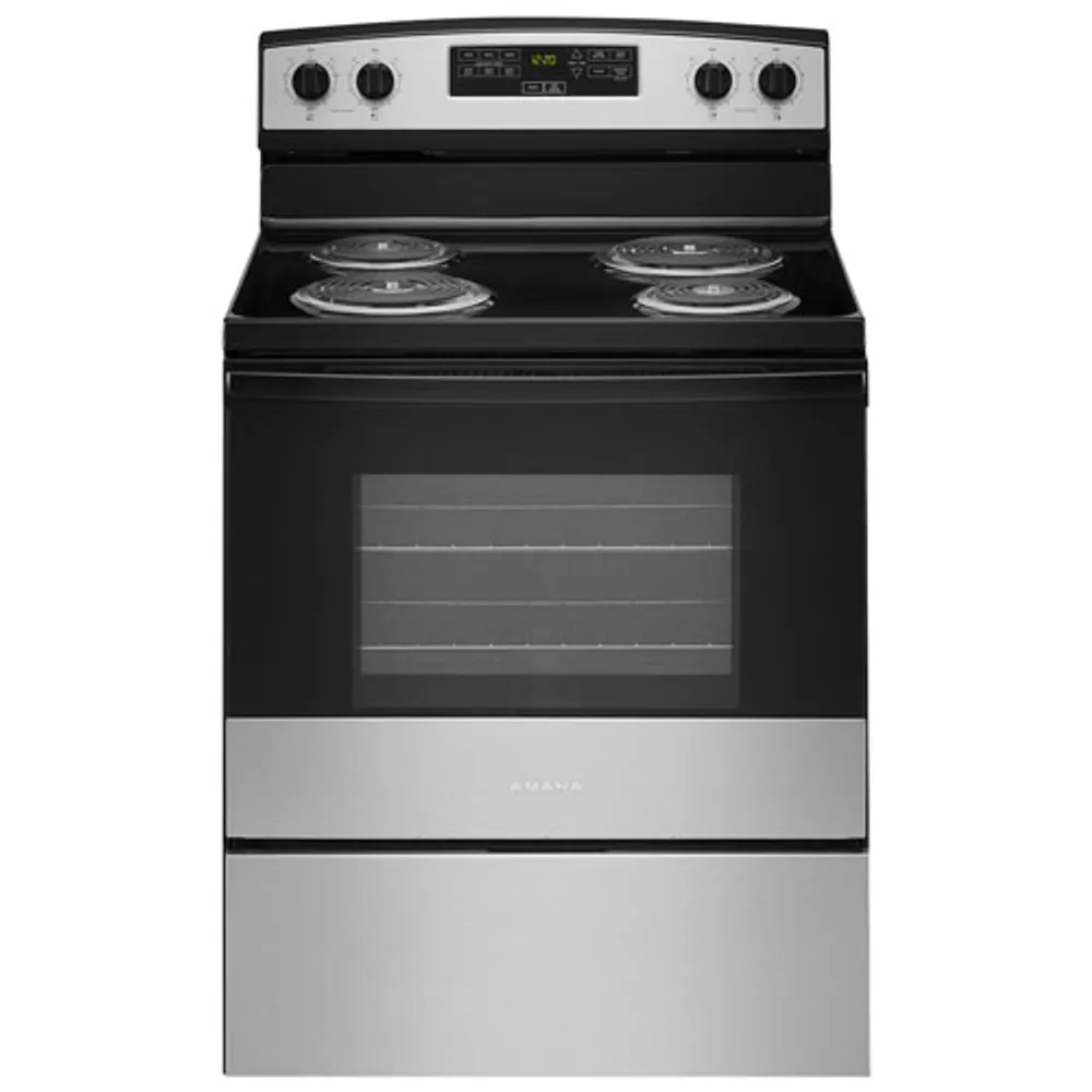 Amana 30" 4.8 Cu. Ft. Freestanding Electric Coil Top Range (YACR4303MMS) - Stainless Steel