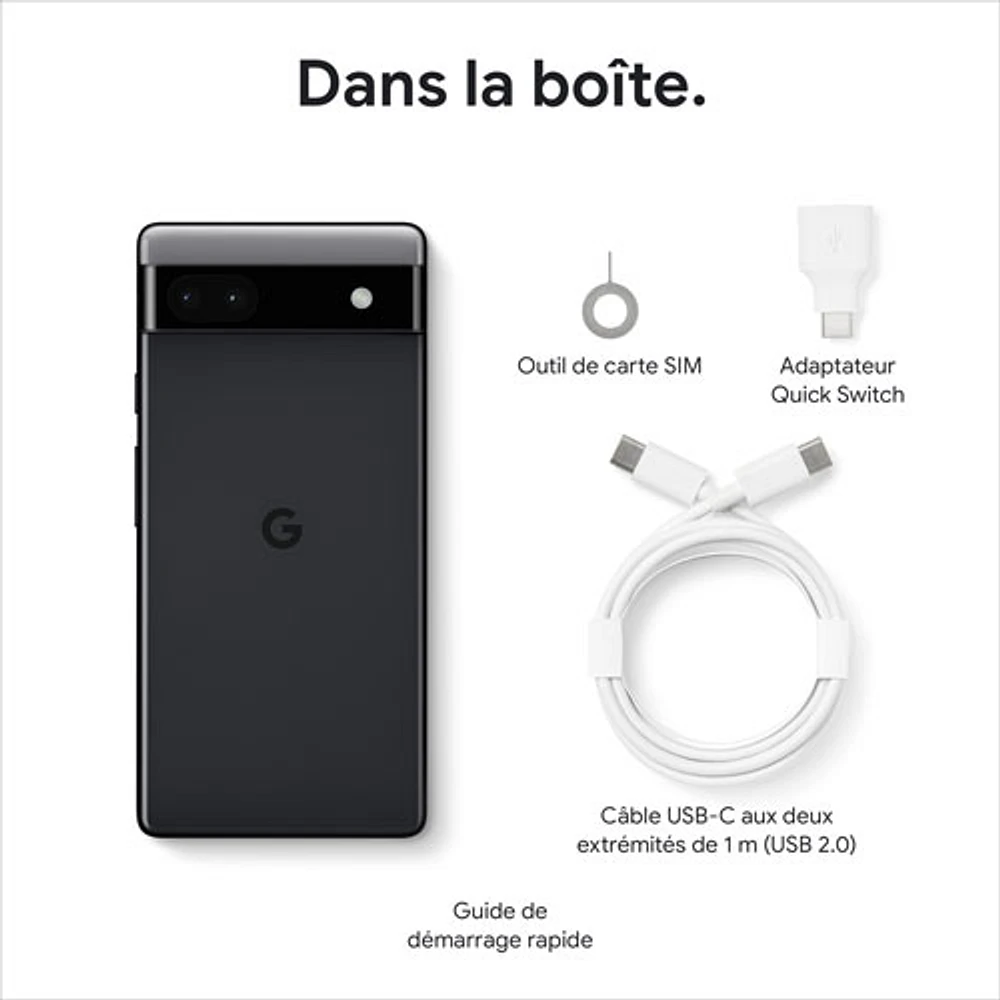 Pixel 6a de 128 Go de Google avec Virgin Plus - Anthracite - Financement mensuel