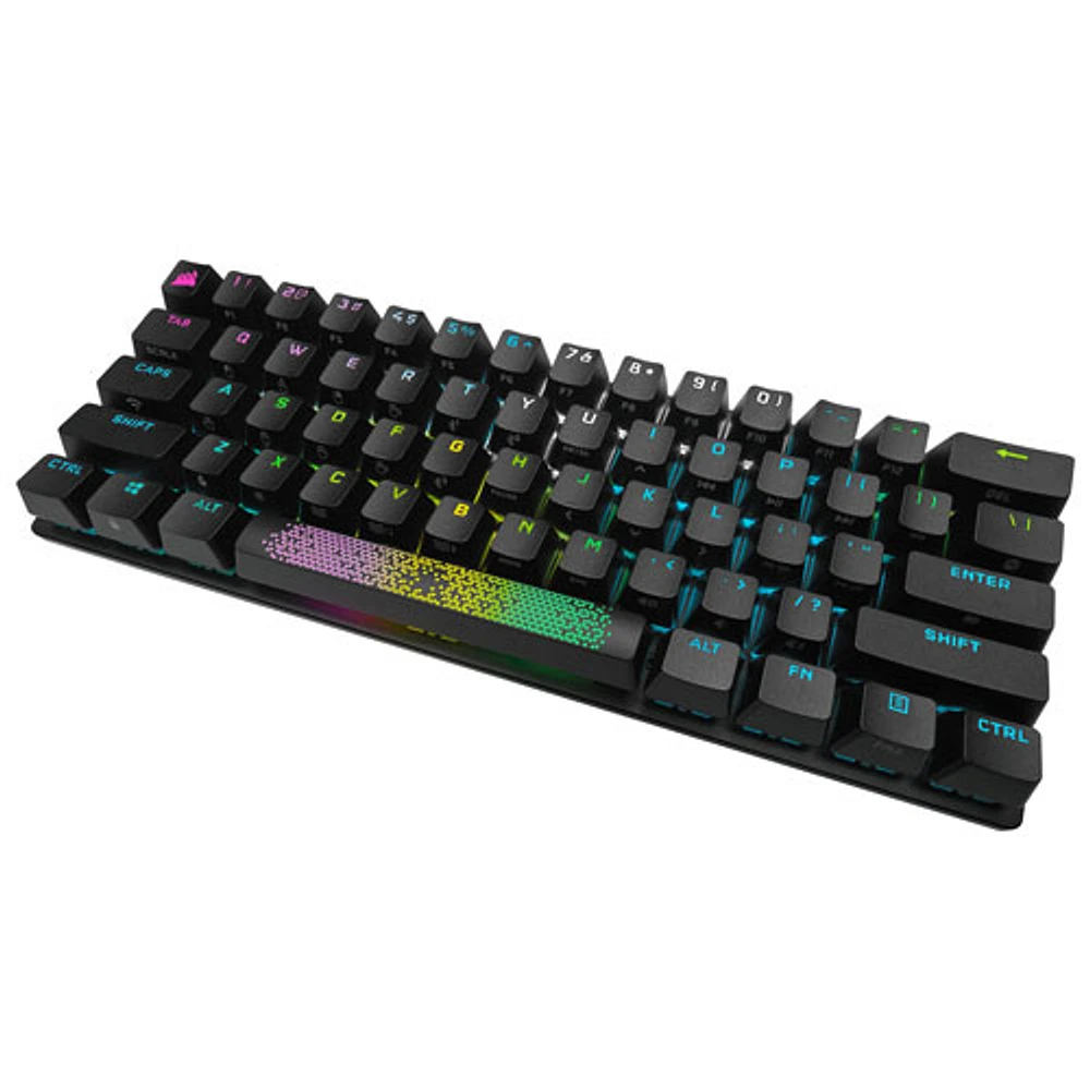 Mini clavier de jeu mécanique sans fil rétroéclairé Bluetooth Cherry MX RGB Red 60 % K70 de Corsair - Anglais