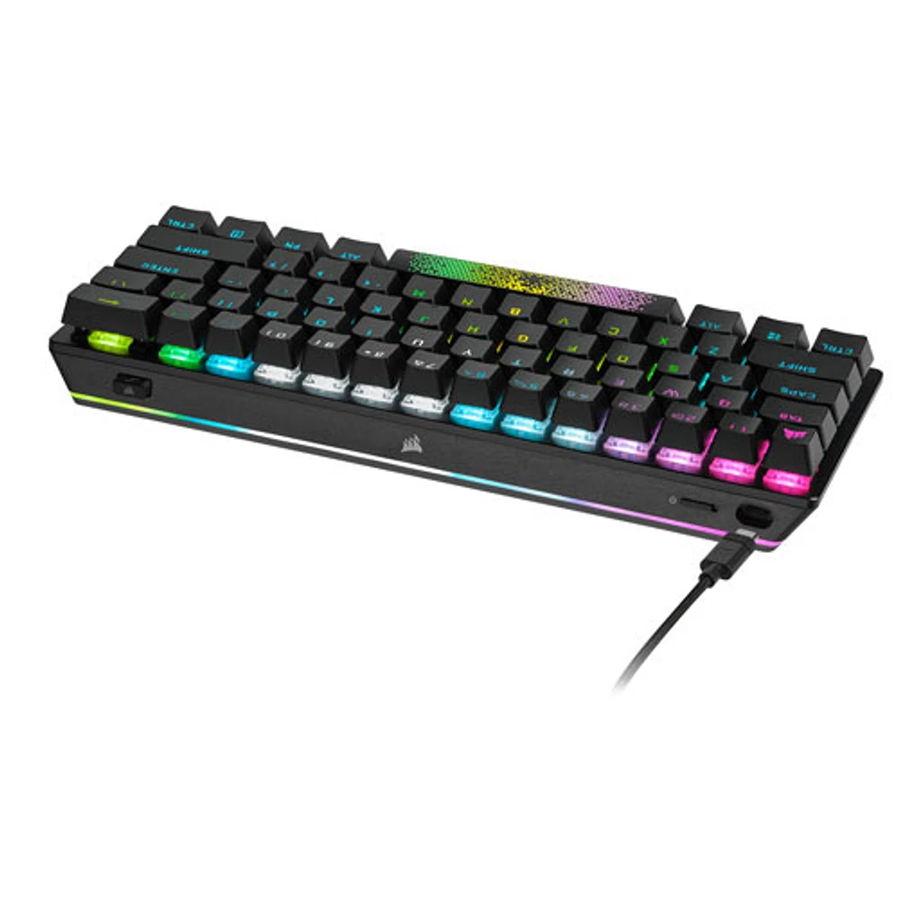 Mini clavier de jeu mécanique sans fil rétroéclairé Bluetooth Cherry MX RGB Red 60 % K70 de Corsair - Anglais