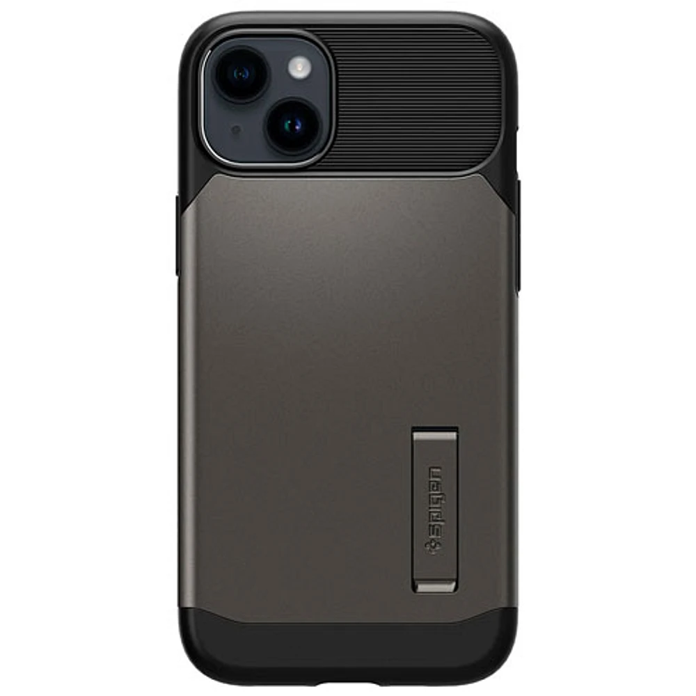 Étui rigide ajusté Slim Armor de Spigen pour iPhone 14/13 - Gris acier