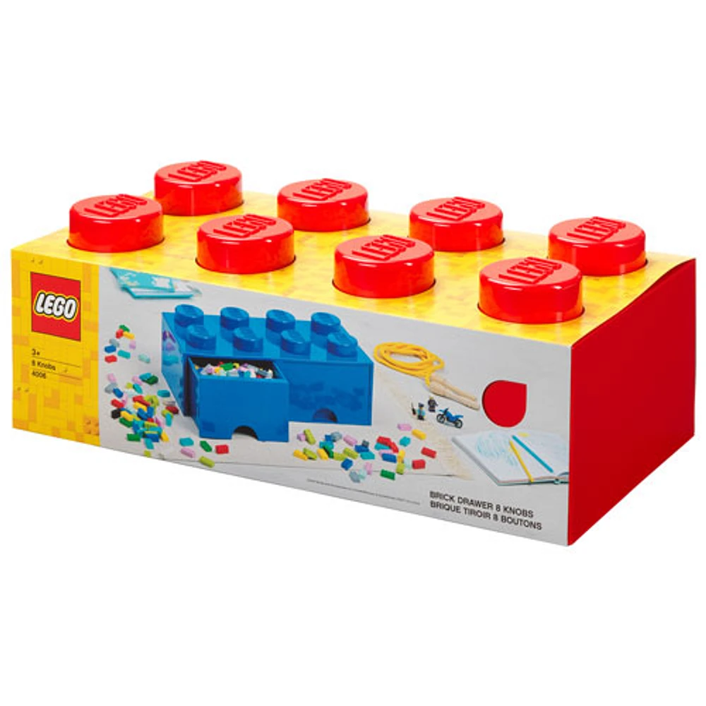 LEGO 8 Knobs Brick Storage Box with 2 Drawers - Bright Red (40061730)