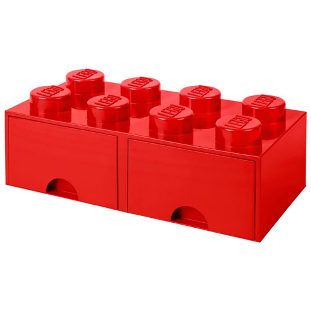 LEGO 8 Knobs Brick Storage Box with 2 Drawers - Bright Red (40061730)