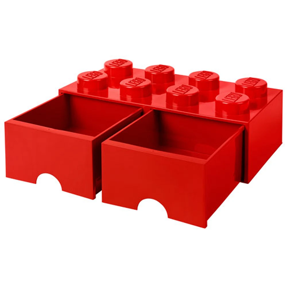 LEGO 8 Knobs Brick Storage Box with 2 Drawers - Bright Red (40061730)