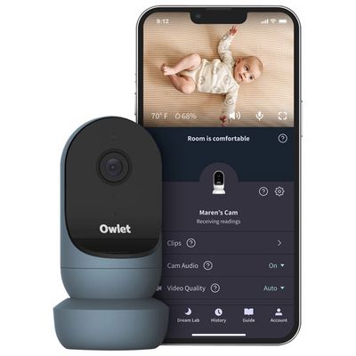 Owlet Cam 2 Smart Video Baby Monitor with Room Temperature Sensor (BC04N67BBJ) - Bedtime Blue