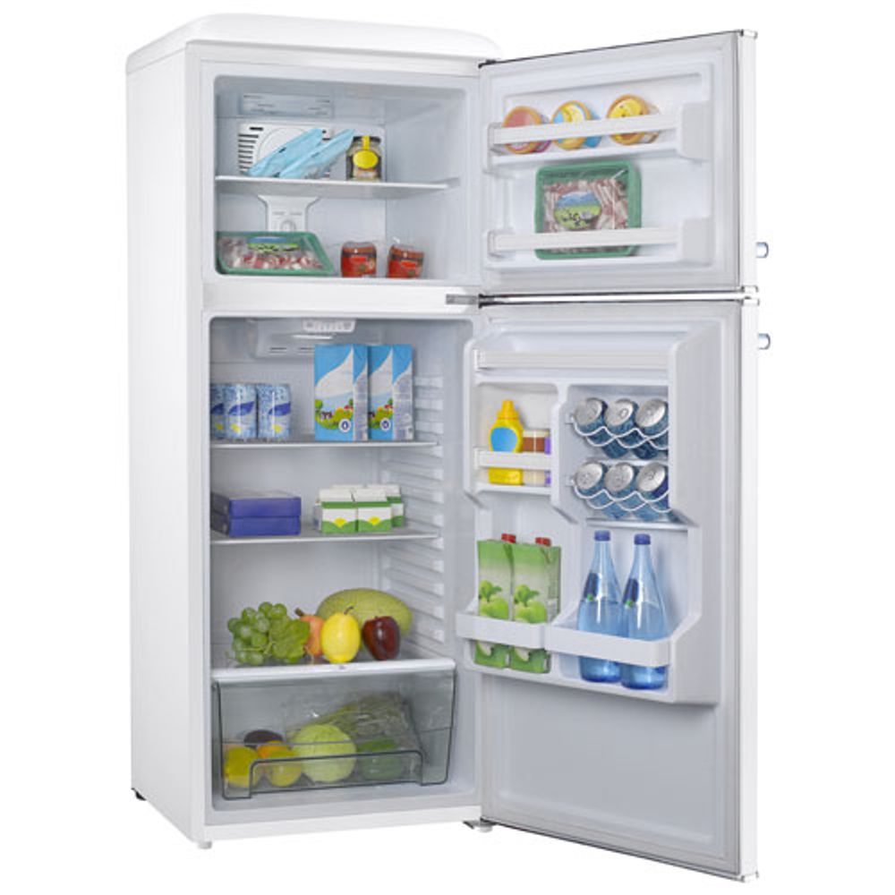 Galanz 24" 10 Cu. Ft. Top Freezer Refrigerator with LED Lighting (GLR10TWEEFR) - White