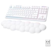 Logitech G Aurora Collection G715 Bluetooth Backlit Mechanical GX Blue Clicky Gaming Keyboard - White Mist