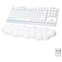 Clavier de jeu mécanique rétroéclairé Bluetooth avec touches tactiles GX Brown Aurora Collection G715 de Logitech G - Brume blanche