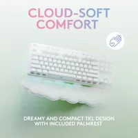 Clavier de jeu mécanique rétroéclairé Bluetooth avec touches tactiles GX Brown Aurora Collection G715 de Logitech G - Brume blanche