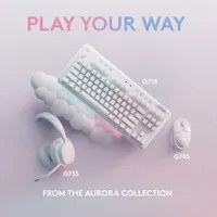 Clavier de jeu mécanique rétroéclairé Bluetooth avec touches tactiles GX Brown Aurora Collection G715 de Logitech G - Brume blanche