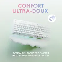 Clavier de jeu mécanique rétroéclairé Bluetooth avec touches tactiles GX Brown Aurora Collection G715 de Logitech G - Brume blanche